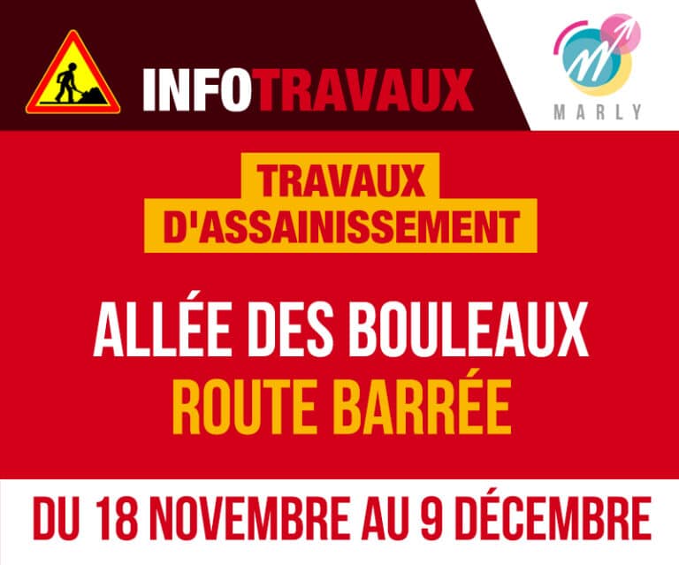 Circulation perturbée Allée des Bouleaux à partir du 18 novembre